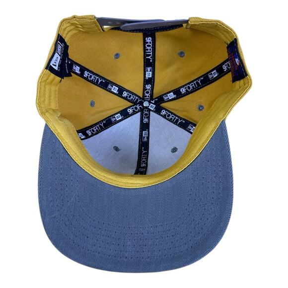 LA Dodgers New Era 9Forty Men’s SnapBack Hat Wheat Navy With Outline - Picture 8 of 10